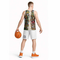 Hawaii And Japan Basketball Jersey Tiki With Oni Mask - Polynesian Pride