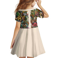 Hawaii And Japan Family Matching Long Sleeve Bodycon Dress and Hawaiian Shirt Tiki With Oni Mask LT05 - Polynesian Pride