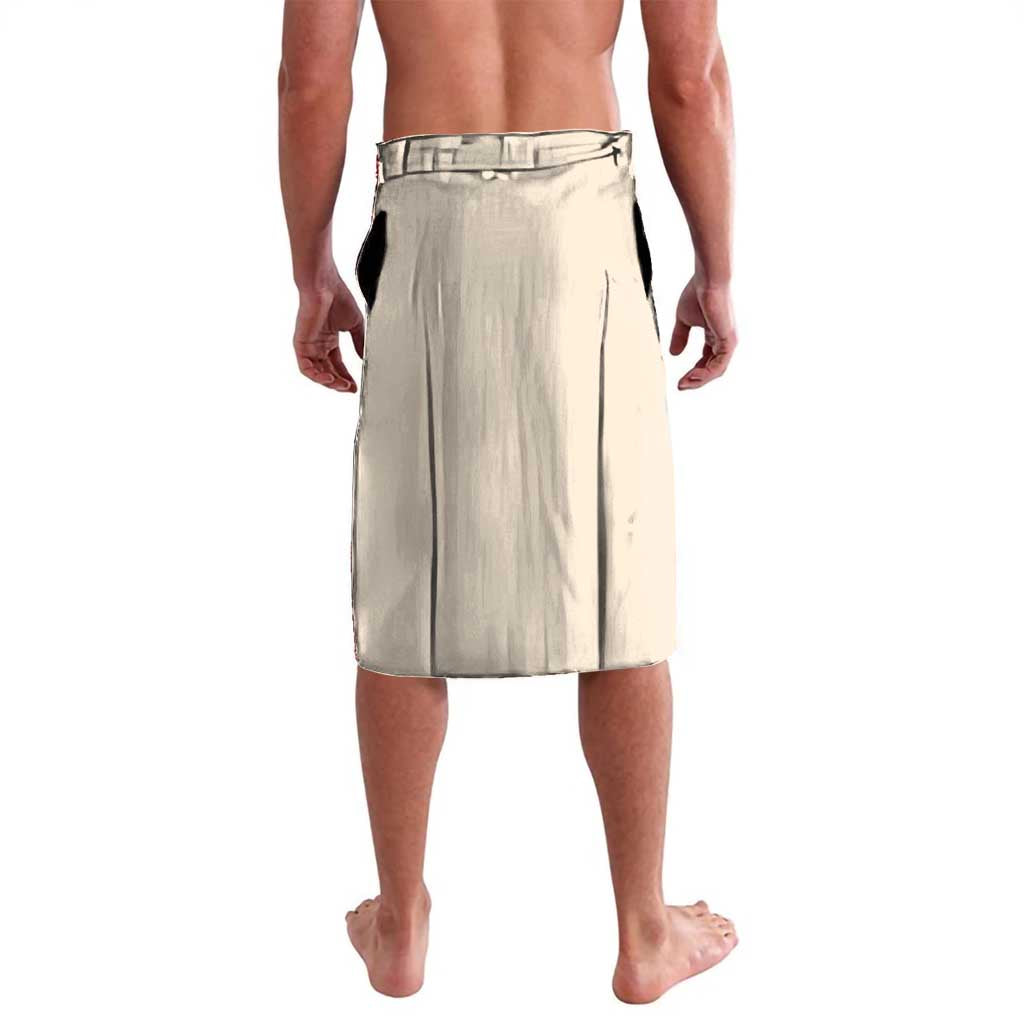 Hawaii And Japan Lavalava Tiki With Oni Mask - Polynesian Pride
