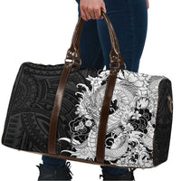 Hawaiian And Japanese Culture Travel Bag Irezumi Dragon With Polynesian Pattern Black LT05 - Polynesian Pride