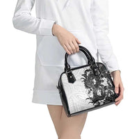 Hawaiian And Japanese Culture Shoulder Handbag Irezumi Dragon With Polynesian Pattern White - Polynesian Pride