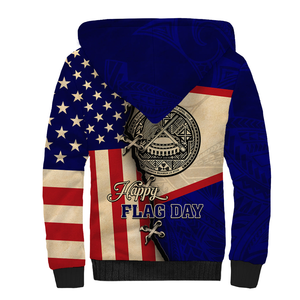 American Samoa Flag Day Sherpa Hoodie Polynesian Tribal Pattern LT05 - Polynesian Pride
