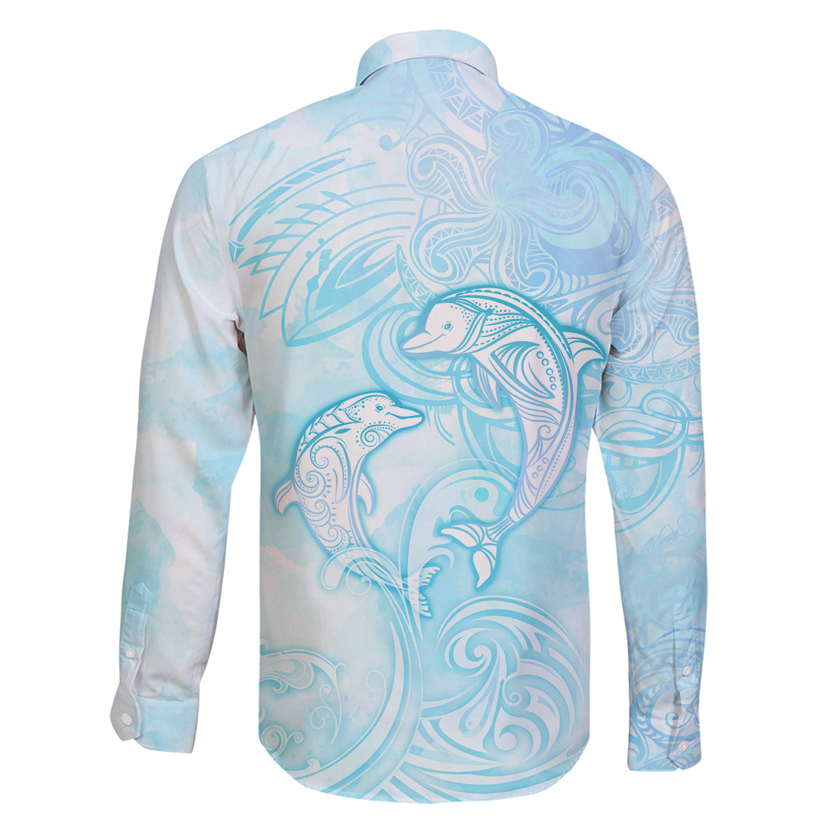 Polynesia Dolphins Under The Sea Family Matching Off Shoulder Short Dress and Hawaiian Shirt Simple Style LT05 - Polynesian Pride