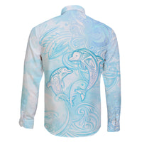Polynesia Dolphins Under The Sea Family Matching Off Shoulder Short Dress and Hawaiian Shirt Simple Style LT05 - Polynesian Pride