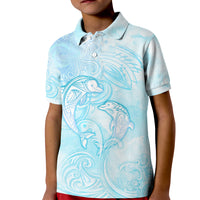 Polynesia Dolphins Under The Sea Kid Polo Shirt Simple Style LT05 Kid Baby Blue - Polynesian Pride
