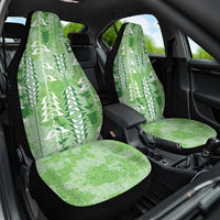 Green Hawaii Tapa Pattern Car Seat Cover With Heliconia Vintage Style