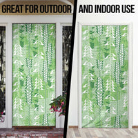 Green Hawaii Tapa Pattern Door Cover With Heliconia Vintage Style