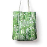 Green Hawaii Tapa Pattern Tote Bag With Heliconia Vintage Style