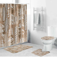 Beige Hawaii Tapa Pattern Bathroom Set With Heliconia Vintage Style