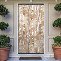 Beige Hawaii Tapa Pattern Door Cover With Heliconia Vintage Style