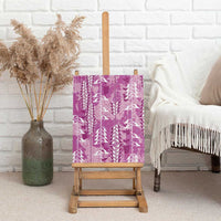Magenta Hawaii Tapa Pattern Canvas Wall Art With Heliconia Vintage Style