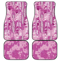 Magenta Hawaii Tapa Pattern Car Mats With Heliconia Vintage Style