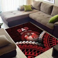 Tonga Happy Father's Day Area Rug Ofa Lahi Atu Dad Polynesian Tribal LT05 - Polynesian Pride