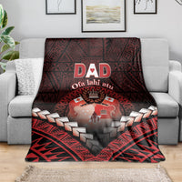 Tonga Happy Father's Day Blanket Ofa Lahi Atu Dad Polynesian Tribal