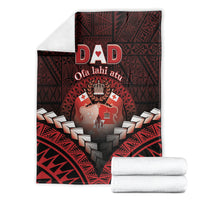 Tonga Happy Father's Day Blanket Ofa Lahi Atu Dad Polynesian Tribal