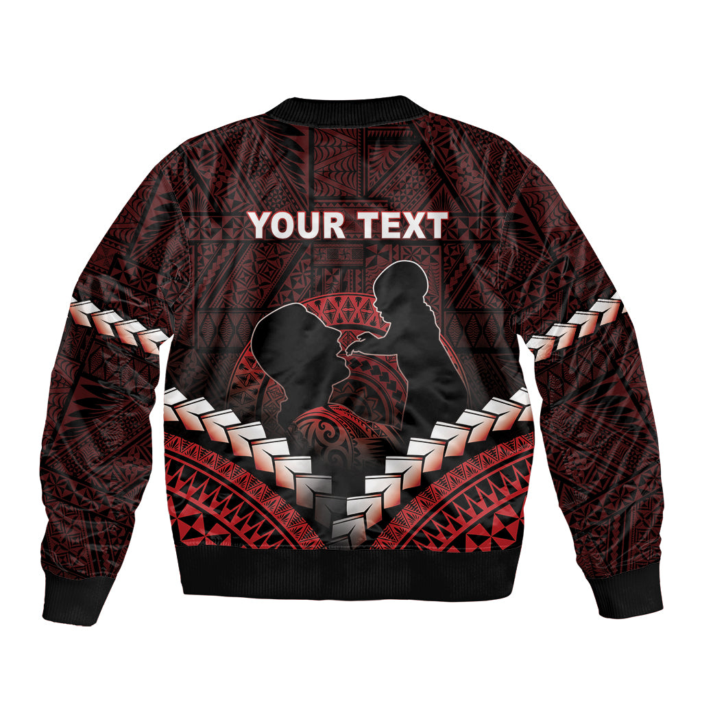 Personalised Tonga Happy Father's Day Bomber Jacket Ofa Lahi Atu Dad Polynesian Tribal