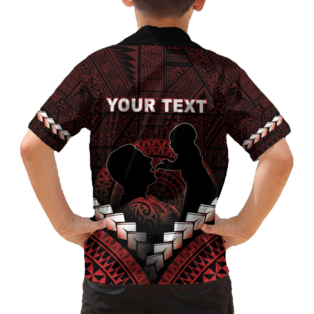 Personalised Tonga Happy Father's Day Family Matching Off Shoulder Maxi Dress and Hawaiian Shirt Ofa Lahi Atu Dad Polynesian Tribal LT05 - Polynesian Pride
