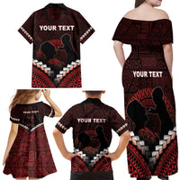 Personalised Tonga Happy Father's Day Family Matching Off Shoulder Maxi Dress and Hawaiian Shirt Ofa Lahi Atu Dad Polynesian Tribal LT05 - Polynesian Pride