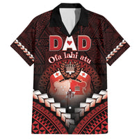 Personalised Tonga Happy Father's Day Family Matching Off Shoulder Short Dress and Hawaiian Shirt Ofa Lahi Atu Dad Polynesian Tribal LT05 Dad's Shirt - Short Sleeve Red - Polynesian Pride