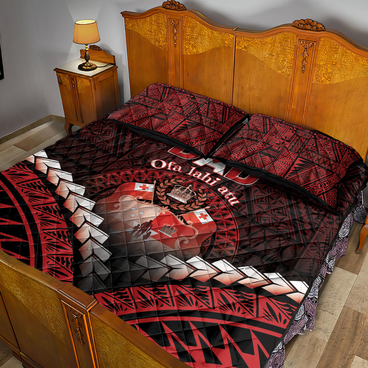 Tonga Happy Father's Day Quilt Bed Set Ofa Lahi Atu Dad Polynesian Tribal LT05 - Polynesian Pride
