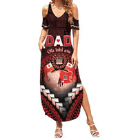 Personalised Tonga Happy Father's Day Summer Maxi Dress Ofa Lahi Atu Dad Polynesian Tribal