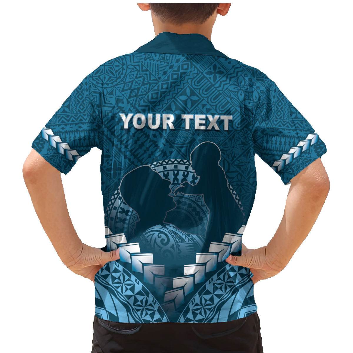 Personalised Fiji Happy Father's Day Family Matching Mermaid Dress and Hawaiian Shirt Au Lomani Iko Dad Polynesian Tribal LT05 - Polynesian Pride