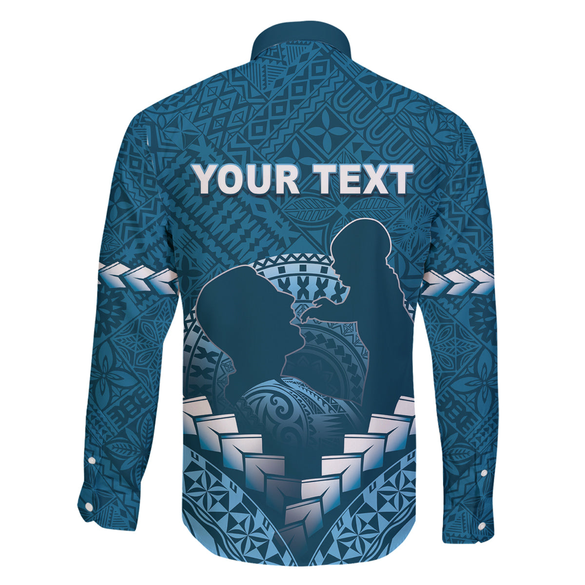 Personalised Fiji Happy Father's Day Family Matching Mermaid Dress and Hawaiian Shirt Au Lomani Iko Dad Polynesian Tribal LT05 - Polynesian Pride