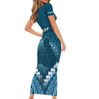 Personalised Fiji Happy Father's Day Family Matching Short Sleeve Bodycon Dress and Hawaiian Shirt Au Lomani Iko Dad Polynesian Tribal LT05 - Polynesian Pride