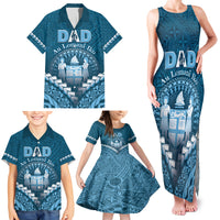 Personalised Fiji Happy Father's Day Family Matching Tank Maxi Dress and Hawaiian Shirt Au Lomani Iko Dad Polynesian Tribal LT05 - Polynesian Pride