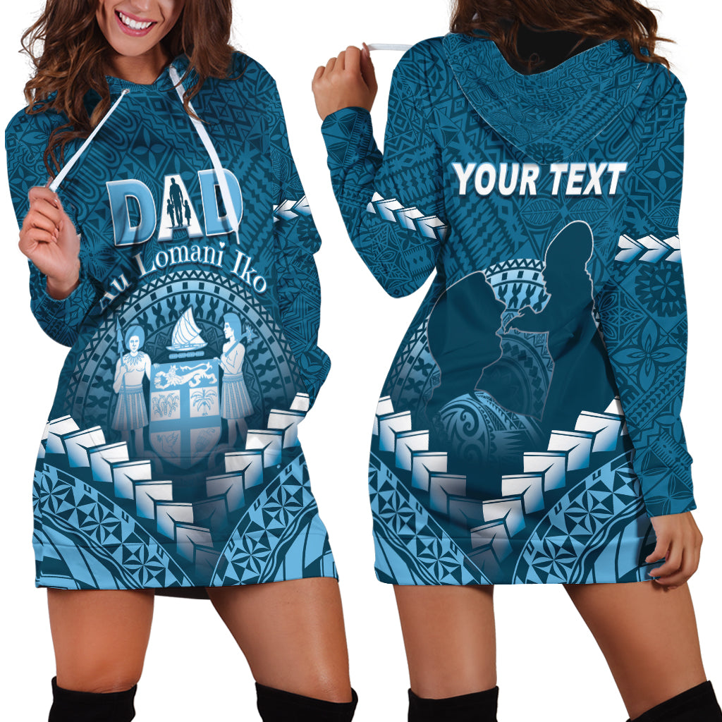 Personalised Fiji Happy Father's Day Hoodie Dress Au Lomani Iko Dad Polynesian Tribal LT05 - Polynesian Pride