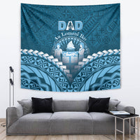 Fiji Happy Father's Day Tapestry Au Lomani Iko Dad Polynesian Tribal LT05 Blue - Polynesian Pride