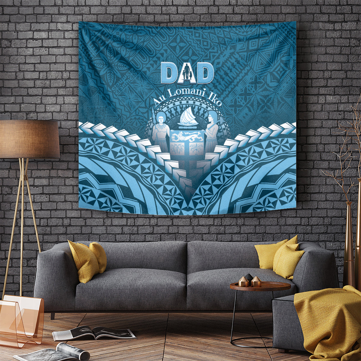 Fiji Happy Father's Day Tapestry Au Lomani Iko Dad Polynesian Tribal LT05 - Polynesian Pride