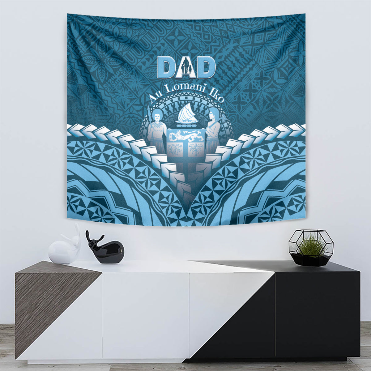 Fiji Happy Father's Day Tapestry Au Lomani Iko Dad Polynesian Tribal LT05 - Polynesian Pride