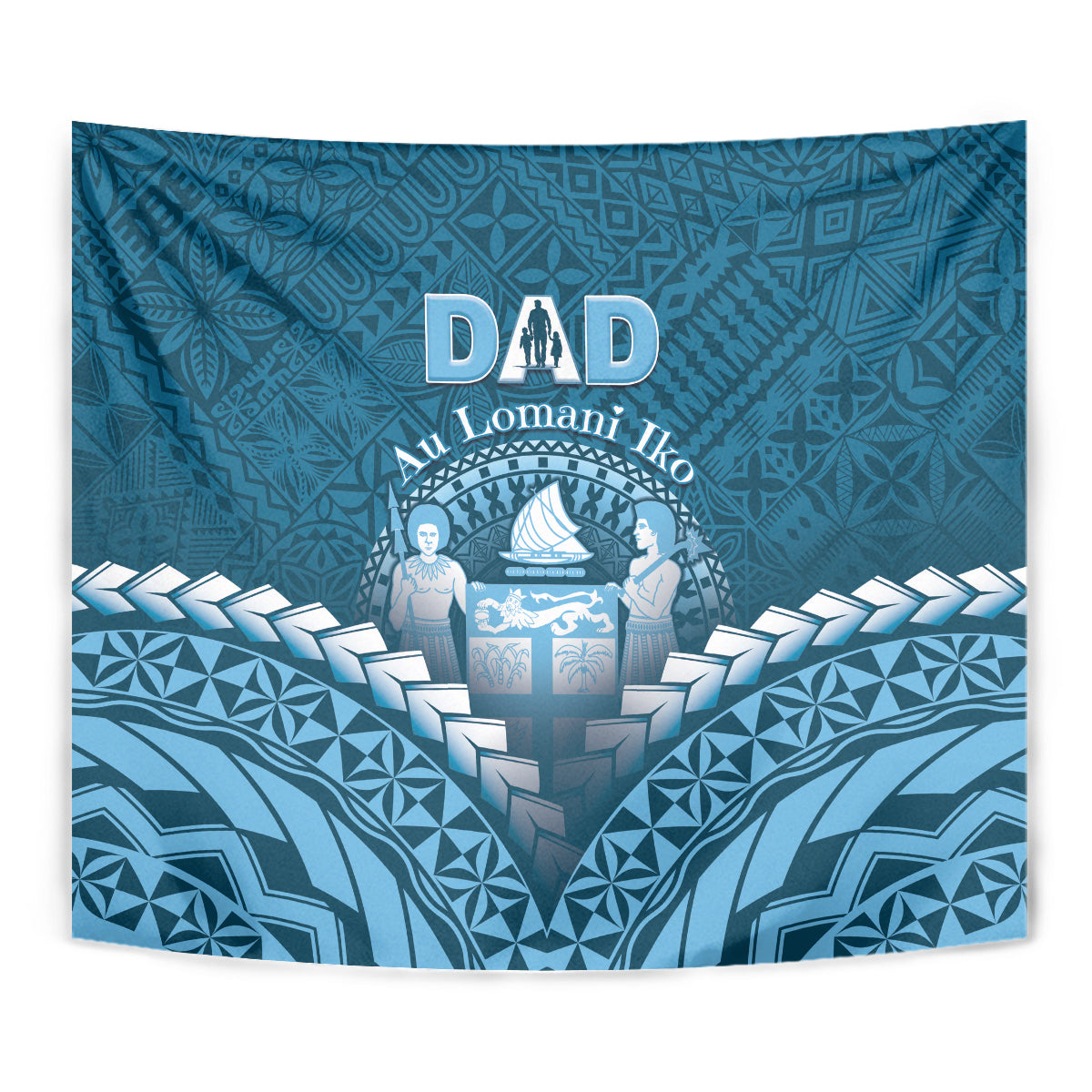 Fiji Happy Father's Day Tapestry Au Lomani Iko Dad Polynesian Tribal LT05 - Polynesian Pride