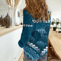 Personalised Fiji Happy Father's Day Women Casual Shirt Au Lomani Iko Dad Polynesian Tribal LT05 - Polynesian Pride
