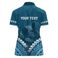 Personalised Fiji Happy Father's Day Women Polo Shirt Au Lomani Iko Dad Polynesian Tribal LT05 - Polynesian Pride