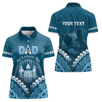 Personalised Fiji Happy Father's Day Women Polo Shirt Au Lomani Iko Dad Polynesian Tribal LT05 - Polynesian Pride