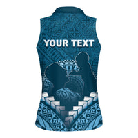 Personalised Fiji Happy Father's Day Women Sleeveless Polo Shirt Au Lomani Iko Dad Polynesian Tribal LT05 - Polynesian Pride