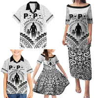 Personalised New Zealand Happy Father's Day Family Matching Puletasi and Hawaiian Shirt Aroha Ahau Ki A Koe Papa Polynesian Tribal LT05 - Polynesian Pride