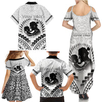 Personalised New Zealand Happy Father's Day Family Matching Summer Maxi Dress and Hawaiian Shirt Aroha Ahau Ki A Koe Papa Polynesian Tribal LT05 - Polynesian Pride