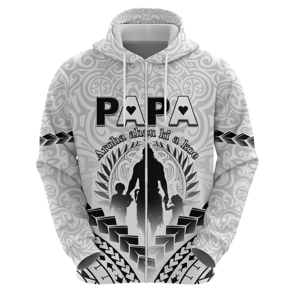 Personalised New Zealand Happy Father's Day Hoodie Aroha Ahau Ki A Koe Papa Polynesian Tribal LT05 - Polynesian Pride