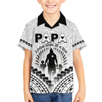 Personalised New Zealand Happy Father's Day Kid Hawaiian Shirt Aroha Ahau Ki A Koe Papa Polynesian Tribal LT05 Kid White - Polynesian Pride