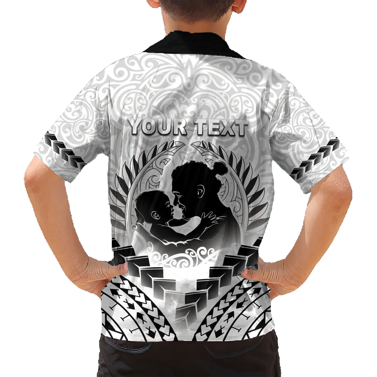 Personalised New Zealand Happy Father's Day Kid Hawaiian Shirt Aroha Ahau Ki A Koe Papa Polynesian Tribal LT05 - Polynesian Pride