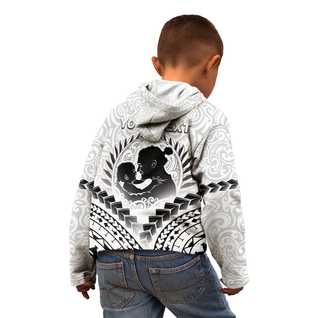 Personalised New Zealand Happy Father's Day Kid Hoodie Aroha Ahau Ki A Koe Papa Polynesian Tribal LT05 - Polynesian Pride