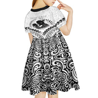 Personalised New Zealand Happy Father's Day Kid Short Sleeve Dress Aroha Ahau Ki A Koe Papa Polynesian Tribal LT05 - Polynesian Pride