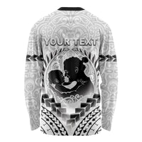 Personalised New Zealand Happy Father's Day Long Sleeve Shirt Aroha Ahau Ki A Koe Papa Polynesian Tribal LT05 - Polynesian Pride