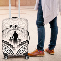 New Zealand Happy Father's Day Luggage Cover Aroha Ahau Ki A Koe Papa Polynesian Tribal LT05 White - Polynesian Pride