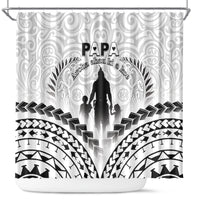New Zealand Happy Father's Day Shower Curtain Aroha Ahau Ki A Koe Papa Polynesian Tribal