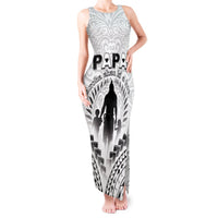 Personalised New Zealand Happy Father's Day Tank Maxi Dress Aroha Ahau Ki A Koe Papa Polynesian Tribal LT05 Women White - Polynesian Pride