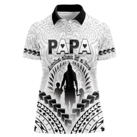 Personalised New Zealand Happy Father's Day Women Polo Shirt Aroha Ahau Ki A Koe Papa Polynesian Tribal LT05 Female White - Polynesian Pride
